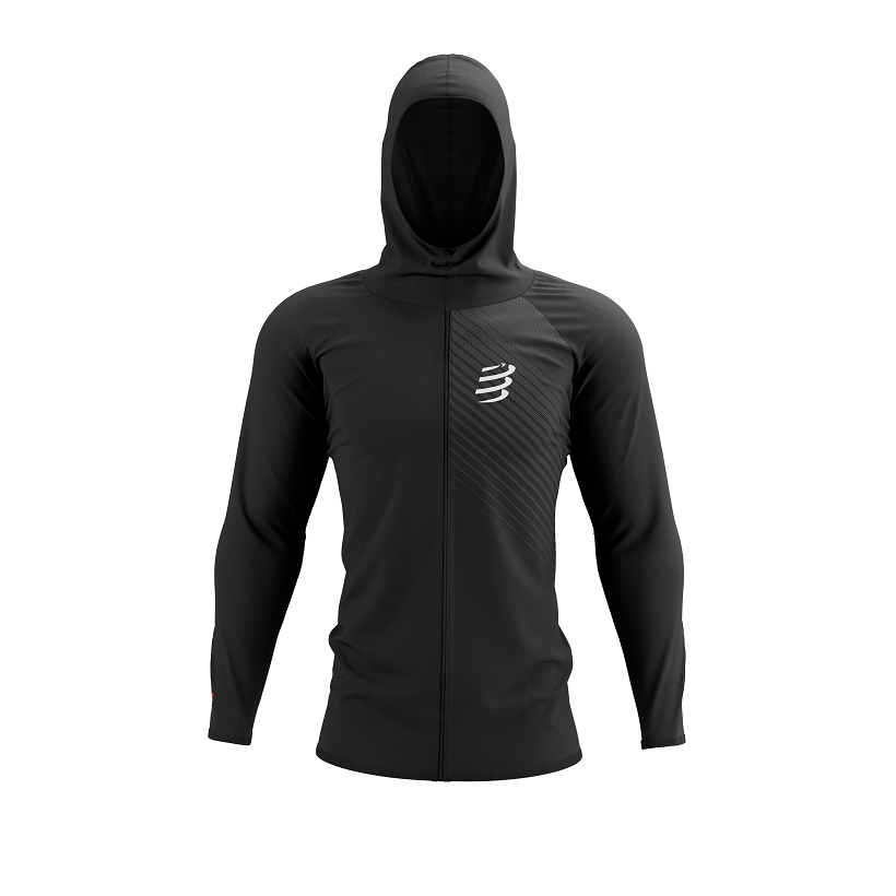 3D Thermo Seamless Hoodie Zip BLACK M