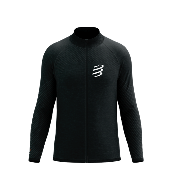 Seamless Zip Sweatshirt BLACK MELANGE XL
