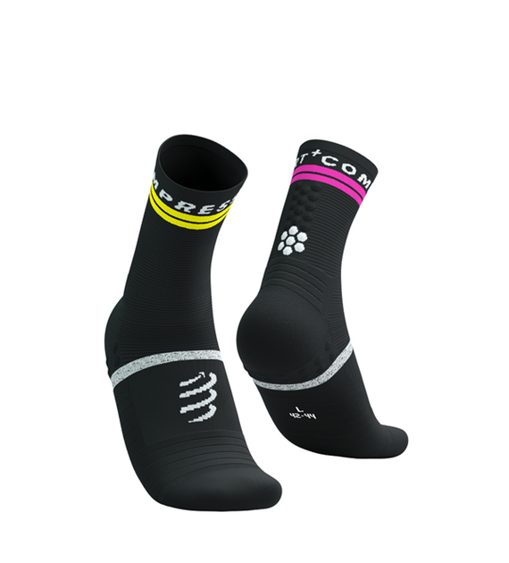 Pro Marathon Socks V2.0 BLACK/YELLOW/NEO PINK T1