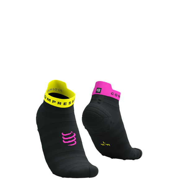 Socks v4.0 Ultralight Run Low BLACK/YELLOW/PINK T1