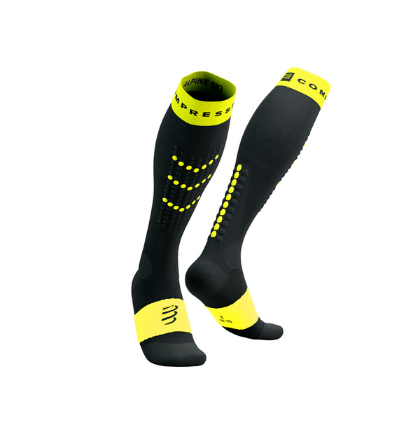 Alpine Ski Full Socks BLACK/SAFE YELLOW T1