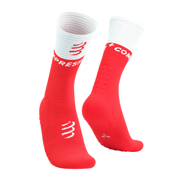 MID COMPRESSION SOCKS V2.0 FLUO RED/WHITE T3