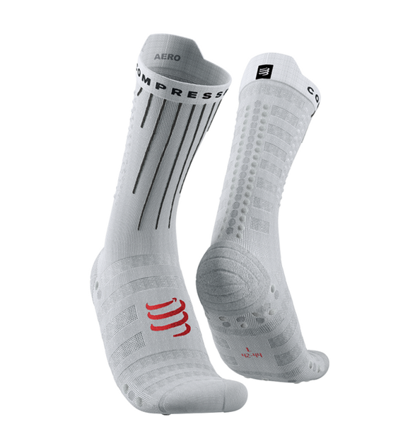 AERO SOCKS WHITE/FLUO RED T4