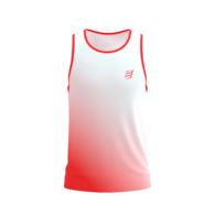 PERFORMANCE SINGLET M FLUO RED/WHITE S