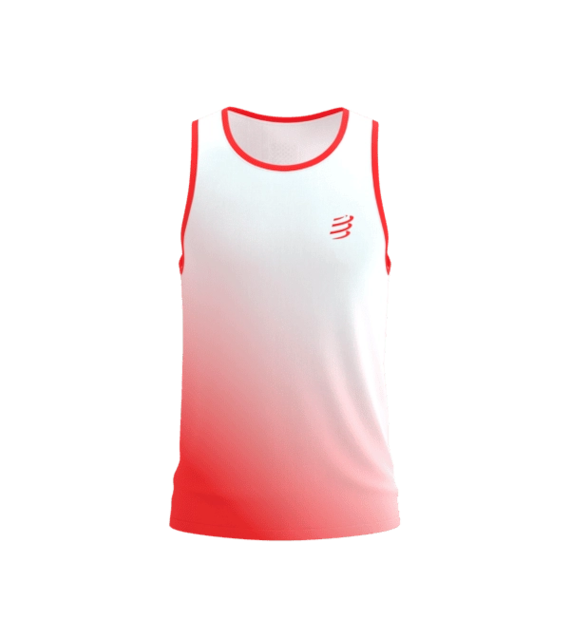 PERFORMANCE SINGLET M FLUO RED/WHITE S
