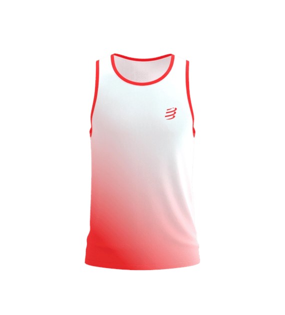 PERFORMANCE SINGLET M FLUO RED/WHITE L
