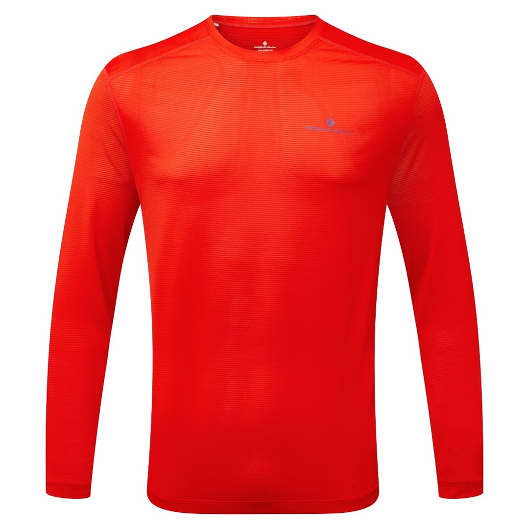 Men's Tech L/S Tee Flame/Dark Cobalt XL