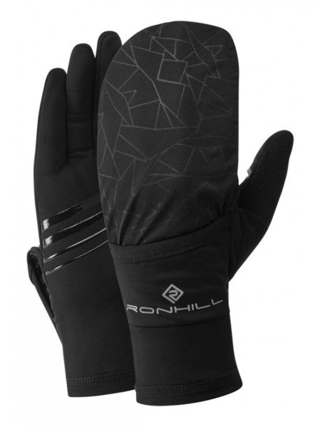 Wind-Block Flip Glove All Black S