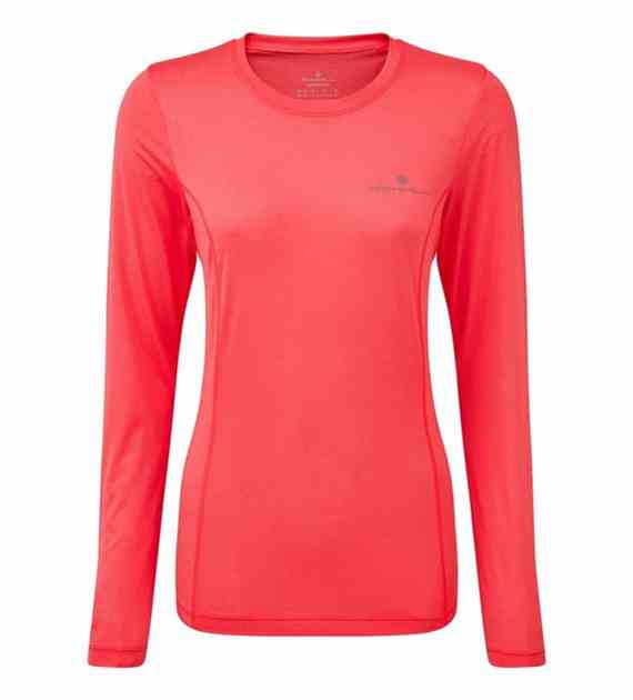Wmn's Tech L/S Tee Hot Pink Marl/Pewter M