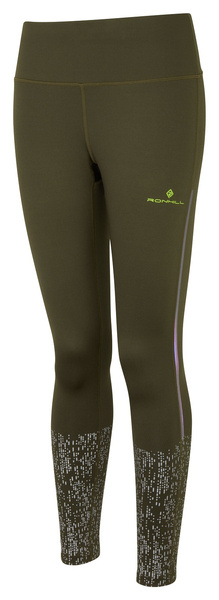 Wmn's Life Night Runner Tight Khaki/Citrus/Rfl XS
