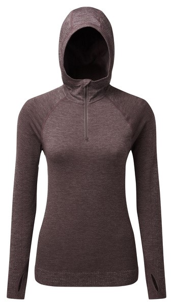 Wmn's Life Seamless Hoodie  Cocoa Marl L/XL