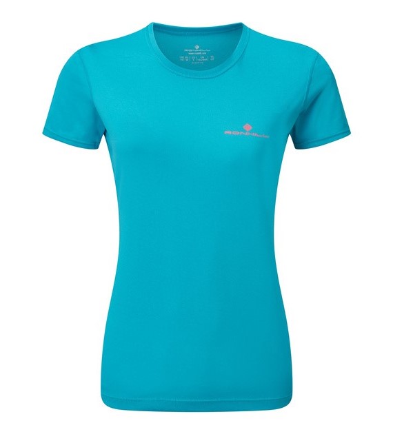 Wmn's Core S/S Tee Azure/Hot Pink M