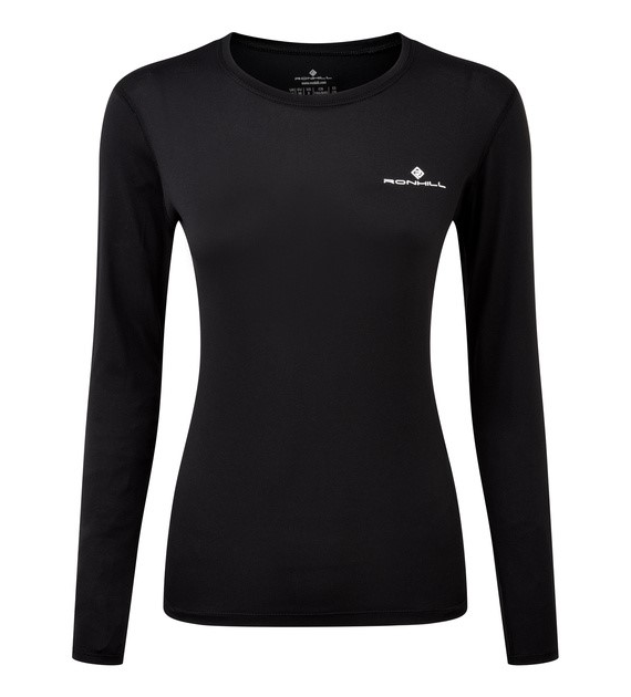 Wmn's Core L/S Tee Black/Bright Whit S