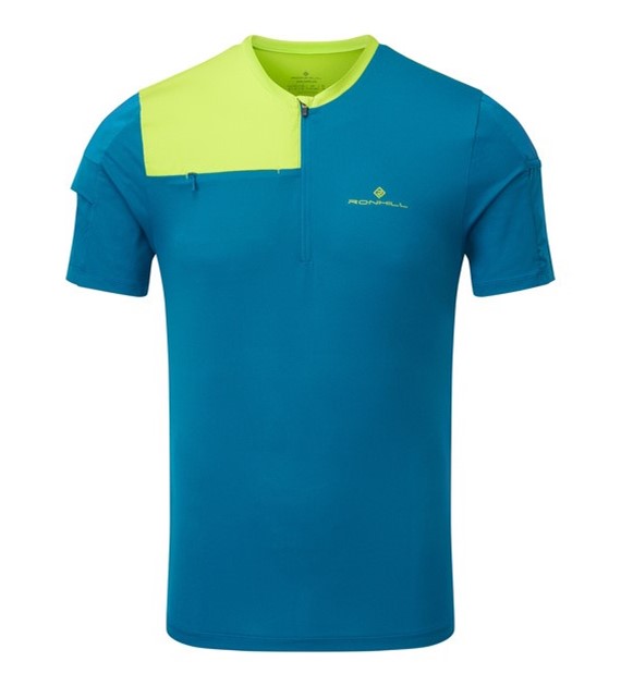 Men's Tech Ultra 1/2 Zip Tee PrusBlue/AcidLime XL