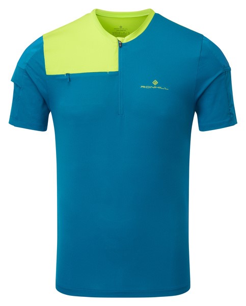 Men's Tech Ultra 1/2 Zip Tee PrusBlue/AcidLime XL