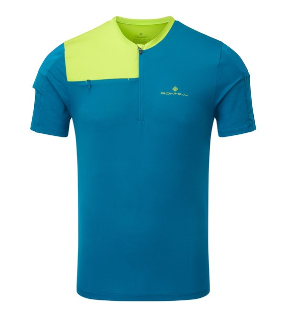 Men's Tech Ultra 1/2 Zip Tee PrusBlue/AcidLime S