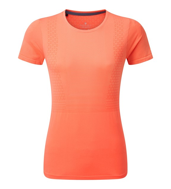 Wmn's Tech Marathon S/S Tee Peach/Lemongrass S/M