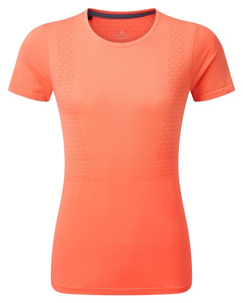 Wmn's Tech Marathon S/S Tee Peach/Lemongrass S/M