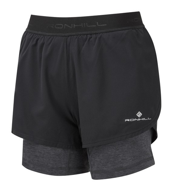 Wmn's Tech Twin Short Black/Charcoal Marl XS
