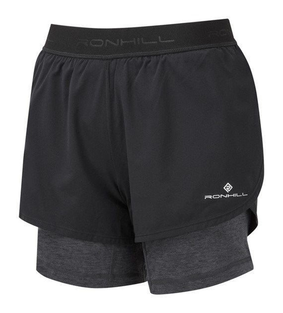 Wmn's Tech Twin Short Black/Charcoal Marl S