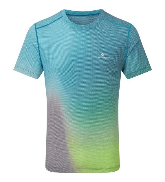 Men’s Tech Golden Hour Tee Cyan/Acid Lime Merge S