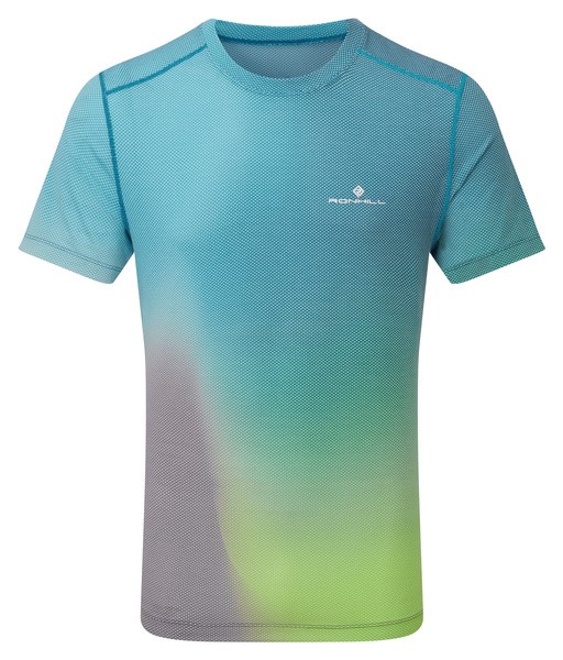 Men’s Tech Golden Hour Tee Cyan/Acid Lime Merge M