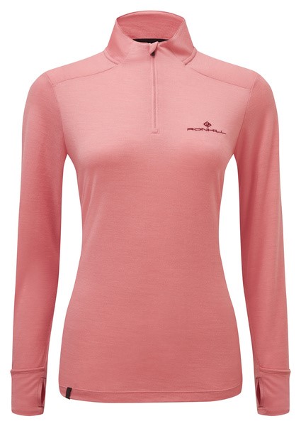 Wmn's Tech Merino 1/2 Zip Blush/Cabernet XS