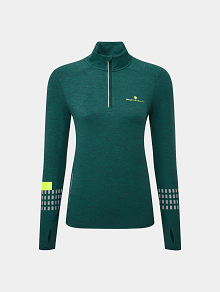 Wmn's Tech After 1/2 Zip Tee DpLagoonMrl/FlYel L
