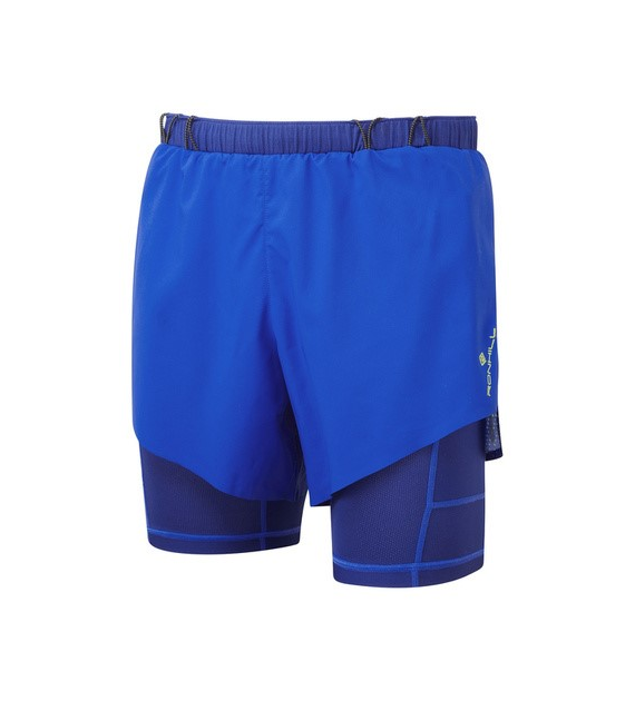 Men's Tech Race Twin Short Azurite/Citrus Fade XL