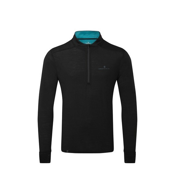 Men's Tech Merino 1/2 Zip Black/Lake M