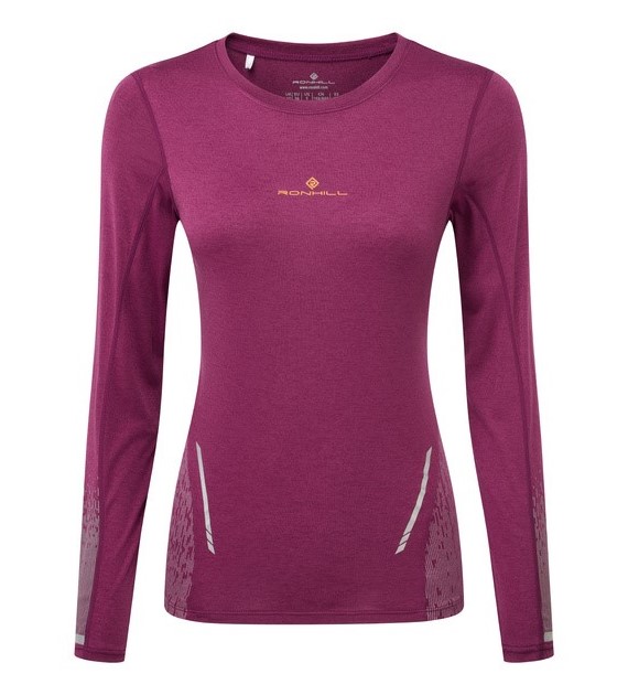 Wmn's Tech Reflect L/S Tee Blackcurrant/Reflect L