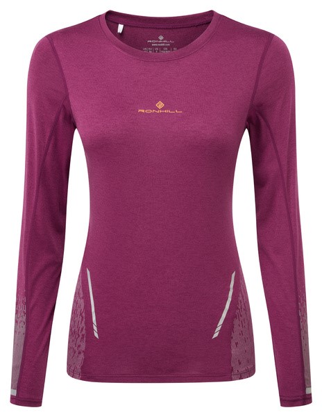 Wmn's Tech Reflect L/S Tee Blackcurrant/Reflect M