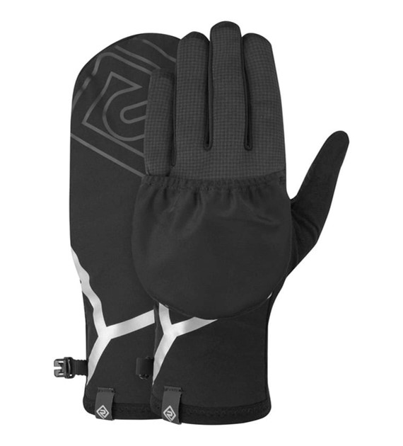 Wind-Block Convertible Glove All Black L