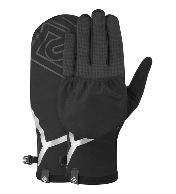Wind-Block Convertible Glove All Black L