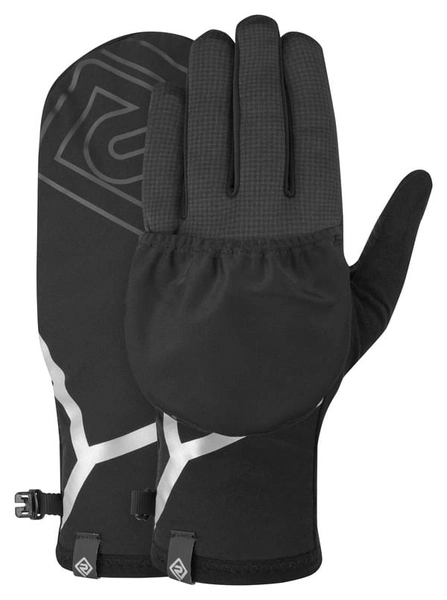 Wind-Block Convertible Glove All Black L