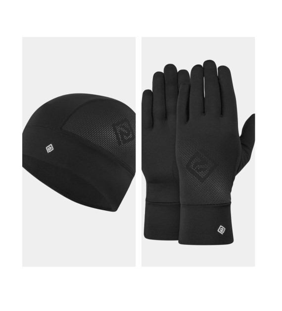 Beanie and Glove Set All Black M/L