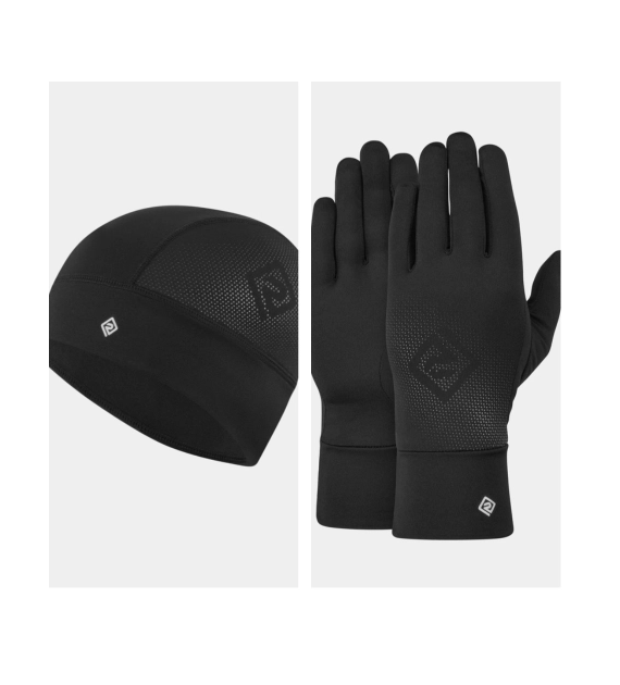 Beanie and Glove Set All Black M/L