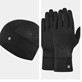 Beanie and Glove Set All Black M/L