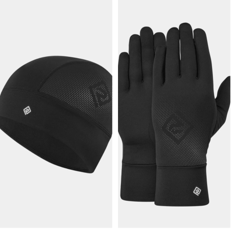 Beanie and Glove Set All Black M/L
