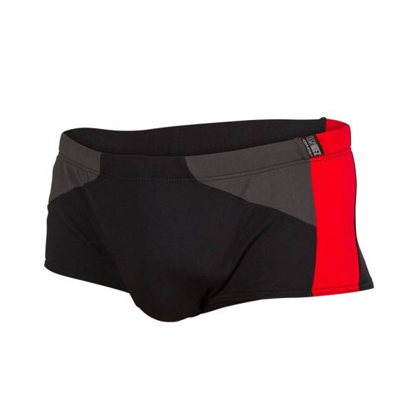 SWIM TRUNKS BLACK/GREY/RED L